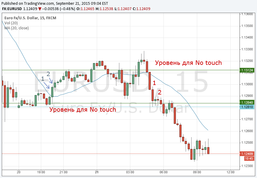 Binary Strategy for No Touch Options  