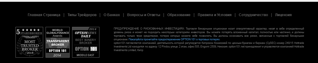 Жалоба на брокера Option101