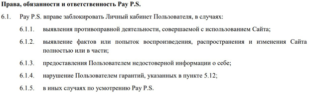 womoney.ru rights and obligations of the service